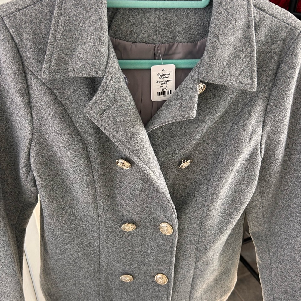 Private Label Classic Gray Pea Coat